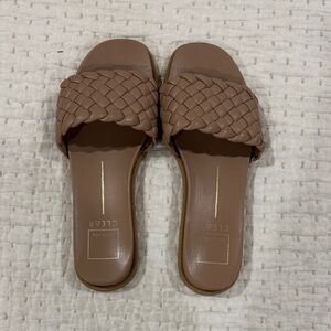 Dolce Vita Brown Woven Slide Sandals
